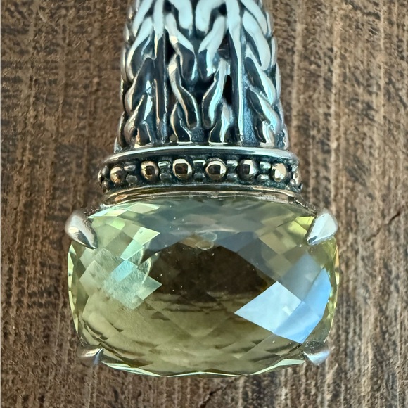 Samuel B Citrine / Quartz Sterling Silver / 18K Enhancer Necklace Pendant - Picture 3 of 9